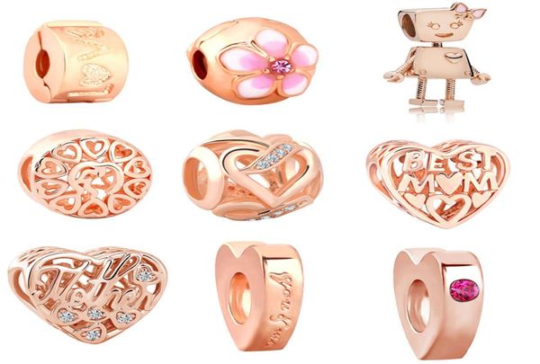 

moq 20pcs rose gold bead bella bot love mom charm fit original bracelet bangle diy jewelry j0199049926, Bronze;silver