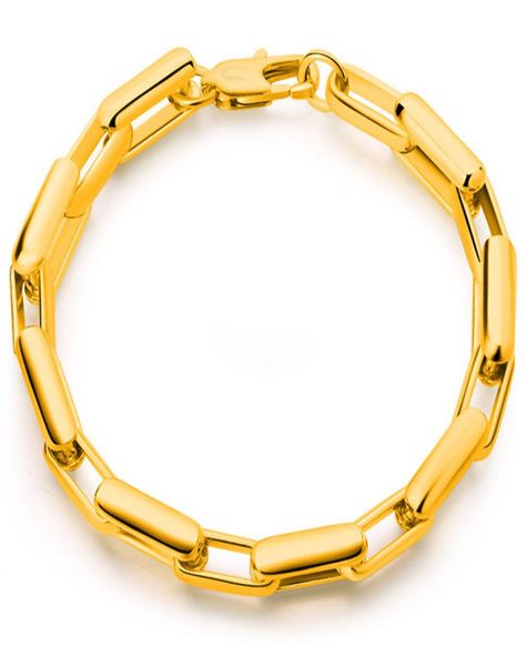 

mens bracelets men039s domineering gold plated coarse gold bracelet whole bracelets jewelry gift jewelry gift chain bracele6357936, Black