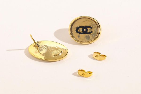 

luxury brand designers double letters stud stainless steel gold plated geometric round classic women crystal rhinestone pearl earr6329967, Golden;silver