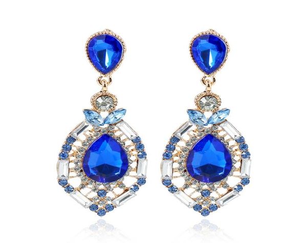 

wedding accessories fashion rhinestone jewelry diamond bridal earrings in stock green blue wedding jewellery sets earring2502543, White