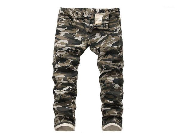 

men camouflage printed jeans hip hop classic stretch denim trousers for male slim fit men039s1693359, Blue