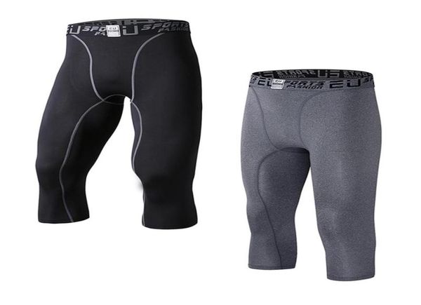 

eu men039s compression capri base layer tights 3 4 pants capri pants209e3739434, Black