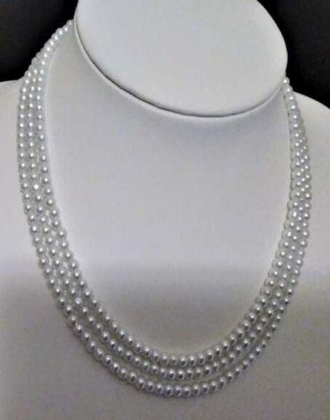 

4mm 3 strand pearl necklace012345678910111213148206023, Silver