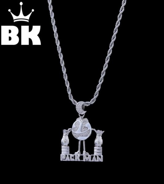 

pendant necklaces the bling king custom pack man necklace hip hop full iced out cubic zirconia gold sliver cz stone5108323, Silver