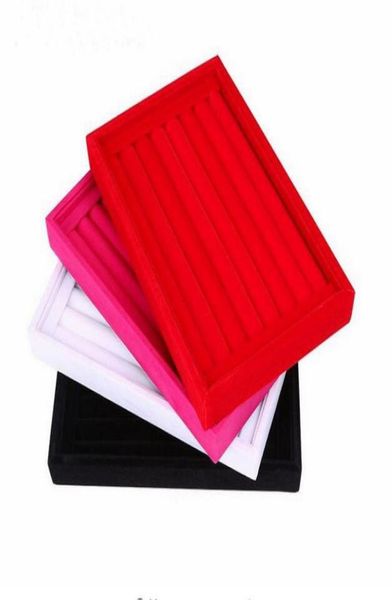 

velvet suede ring earrings organizer ear studs jewelry display stand holder rack showcase plate jewelry box ga364826950, Black;white