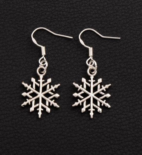 

snowflake dangle chandelier earrings 925 silver fish ear hook 40pairslot e790 155x372mm1488973