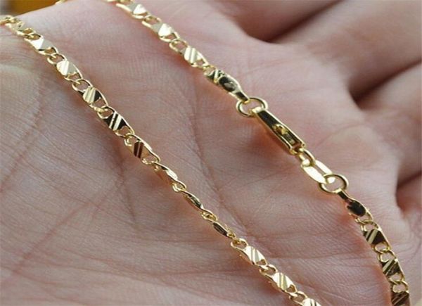 

whole fashion men women 1630 inches chain necklace 18k yellow gold filled jewelry2698046, Silver