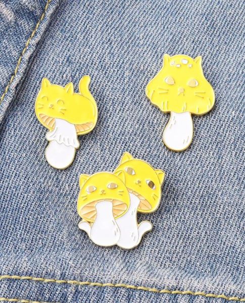 

20 pcslot plants series mushroom model brooches cartoon cat alloy bag hat badge backpack clothes paint lapel pin jewelry a9365921, Gray
