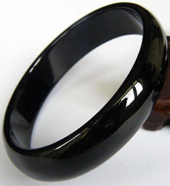 

wonderful natural agate black jade bracelet big size 58 mm with box9802862