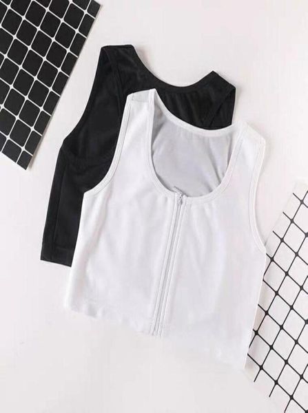 

women039s shapers chest breast binder trans les lesbian summer breathable iced silk buckle short shaper corset tomboy undershir8969360, Black;white
