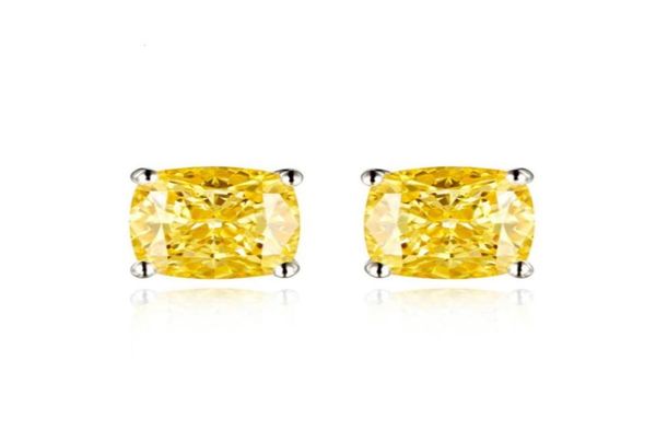 

hbp 925 silver plated 18k platinum yellow diamond earrings 1 carat square earrings aura750 for women16051654887939, Golden