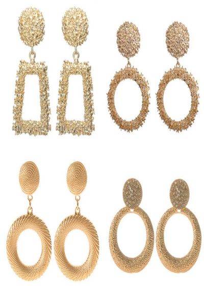 

big vintage earrings for women gold color geometric statement earring 2019 metal earing hanging fashion jewelry trend5072755, Golden;silver