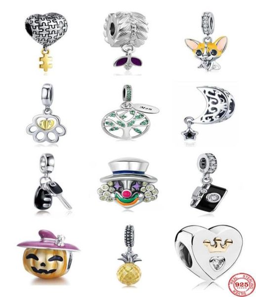 

925 silver fit p charm 925 bracelet new european tree key lock moon heart diy fine charms set pendant diy fine beads jewelry2759650, Bronze;silver