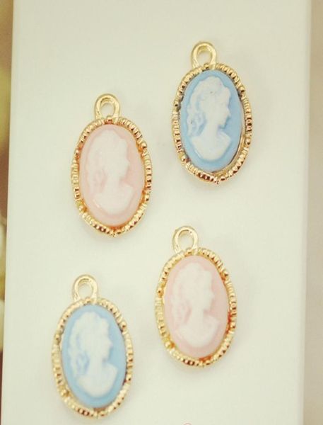 

fashion jewelry 10pcs 15 10mm oval gold color beauty head lady cameo charms for diy bracelet jewelry finding hand made6512049, Silver