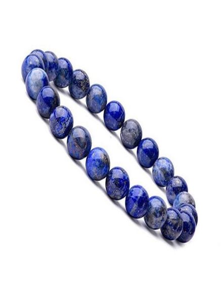 

natural 8mm gorgeous lapis lazuli healing crystal stretch beaded bracelet for freindship gift jewlerry6190488, Golden;silver