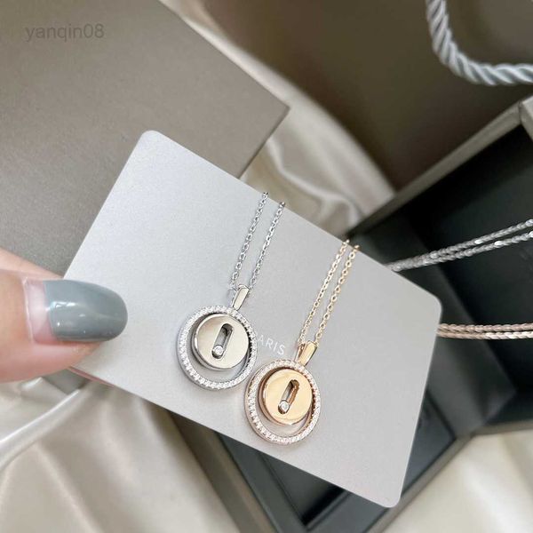 

pendant necklaces french luxury brand lucky collection 925 sterling silver amulet jewelry turnable heart card adjustable length jewelry hkd2