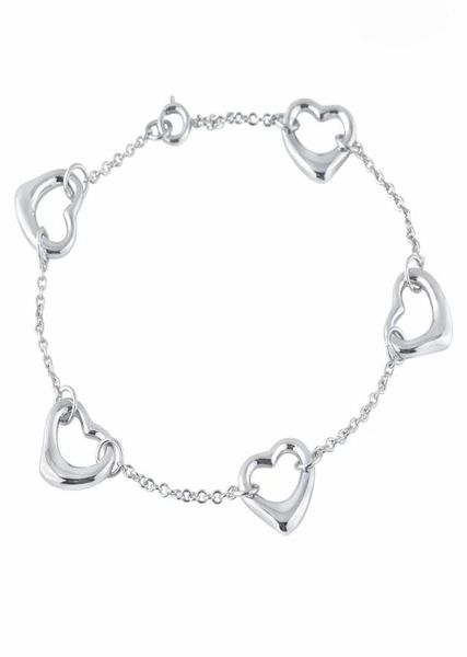 

women hollow 5 pieces heart charms chains bracelet with stainless quality jewelry t letter pulsera9461774, Golden;silver