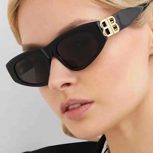 

2021 new cat's eye women's fashion ins windnet red sunglasses bright black personalized glasses, White;black