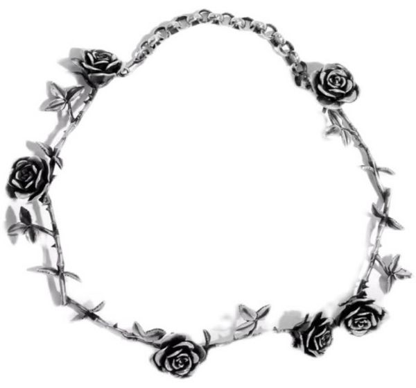 

erd style rose necklace bracelet retro ins niche design men and women clavicle chain simple light luxury fashion jewelry4974719, Silver