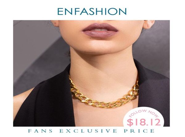 

enfashion punk big strong link chain choker necklace women gold color stainless steel statement necklaces men jewelry p193041 lj205882231, Golden;silver