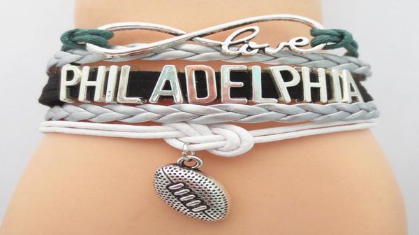 

jewelry infinity love philadelphia football team bracelet customized wristband friendship bracelets b090416150622, Golden;silver