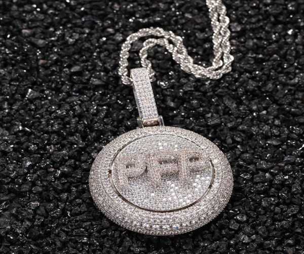

az custom name letters gold necklaces mens fashion hip hop jewelry iced out rotating letter pendant necklace6629856, Silver