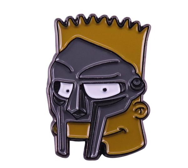 

new mf doom enamel pin bart simpson badge pop mash up jewelry2333254, Gray
