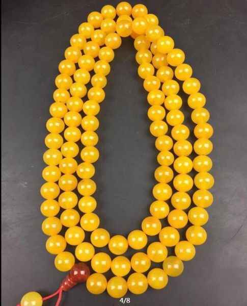 

10mm natural yellow agate beads necklace with c10123456453590, Silver