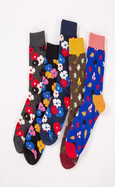 

most popular cozy men fashion rose socks man happy socks with flower pattern mix colors9290916, Black