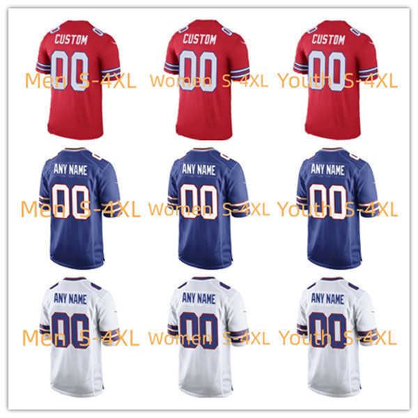 

football jersey buffalo''bills''12 jim kelly 27 tre'davious white 23 micah hyde 86 dalton kincaid 40 von miller 3 d, Black;red
