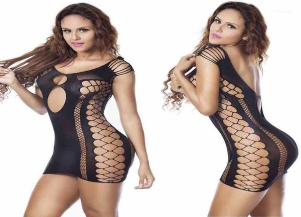 

women lingerie nightwear lace hllow out backless sleepwear dress113222894, Black;red