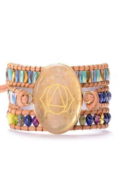

i see third eye of seven chakra stones wrap bracelets bangles women crytals beaded reiki healing meditation yoga jewelry5259882, Black