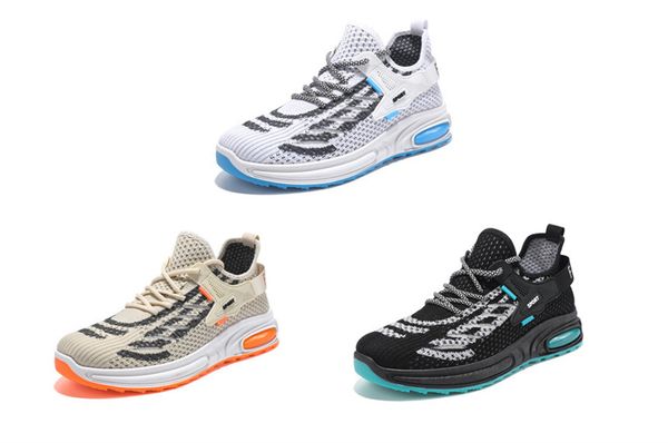 

new style men's spring sports shoes fly weaving casual shoes outdoor travel tide shoes wear-resistant running shoes men's style, Black