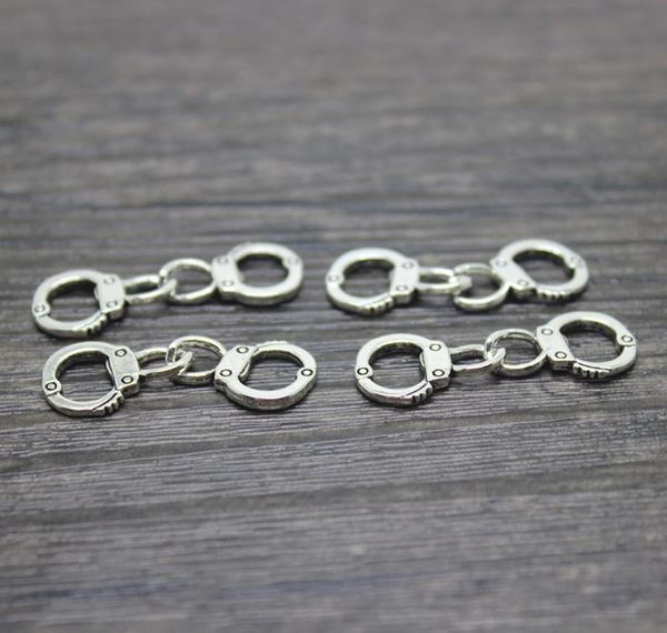 

30pcslot 31x11mm antique silver handcuff charm pendant0129658680, Bronze;silver