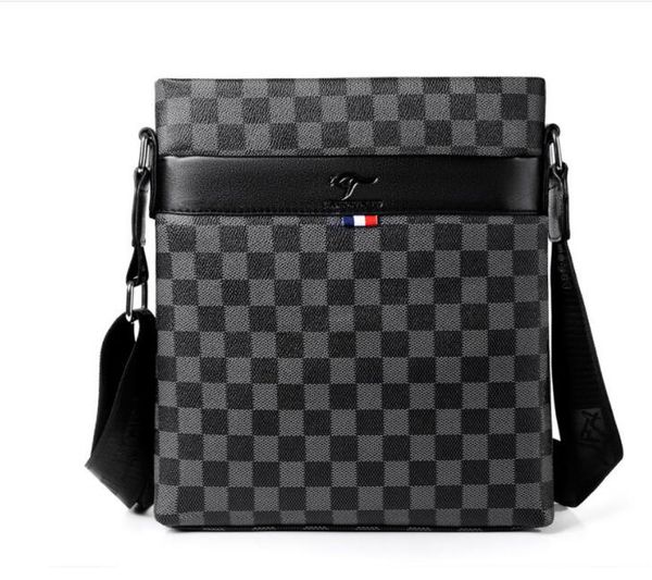 

single shoulder bag, men's plaid embossed bag, men's handbag, business casual crossbody bag