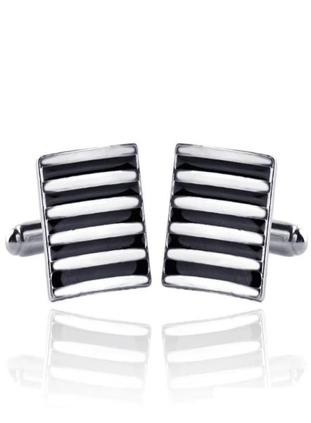 

new arrive men039s shirt cufflinks metal men enamel stripe cuff links for wedding party fashion simple men sleeve shirt french 8356064, Silver