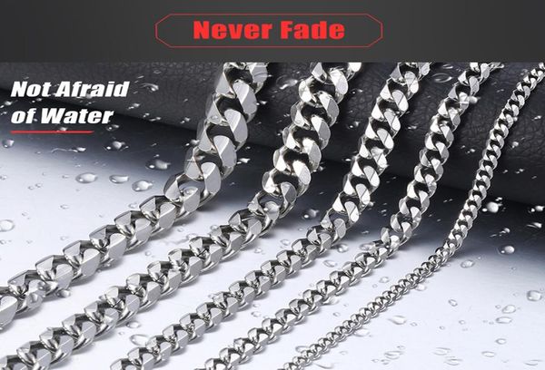 

davielsee mens necklace chain stainless steel silver whole 2018 necklace for men jewelry gift 3 5 7 9 11mm1818830