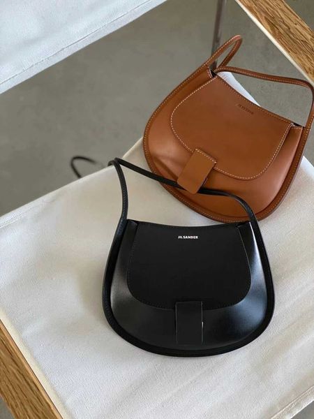 

jil sander jil sander saddle bag women's leather fashion mini half moon bag one shoulder cross body flap women's bag