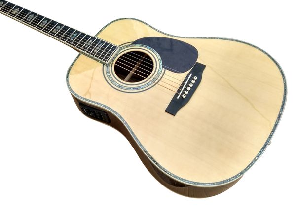 

41" solid spruce real abalone ebony fingerboard acoustic guitar