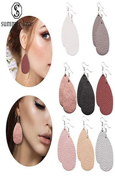 

pu leather teardrop dangle earring for women boho doubleside waterdrop earring sliver hook drop fashion party jewelry gi6504679, Silver