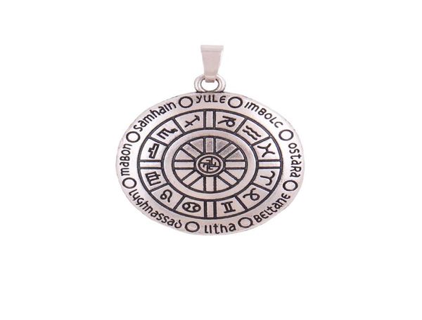 

wheel of the year just like silver and gold color wicca pendant by peter stone pagan festivals7077478