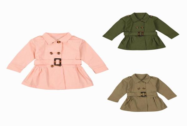 

coat toddler girls button trench windbreaker fashion peacoat winter overcoat jacket dress9051142, Blue;gray