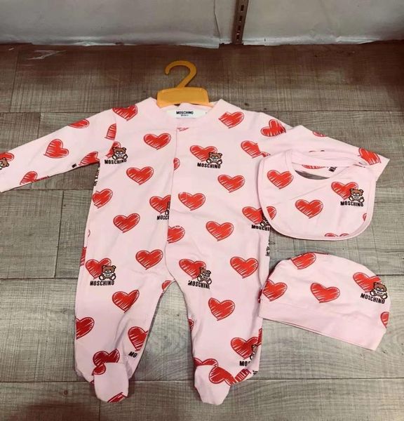 

infant boy romper 3 pieces baby girl designer pink rompers jumpsuits clothing sets whole 318 months kid clothes9235852, Blue