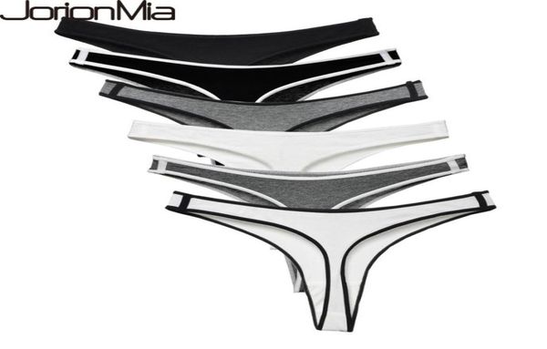 

6pcs panty women cotton briefs thong femme string calcinha lingerie tanga g string underwear intimates women gstring 300t y21974217, Black;pink