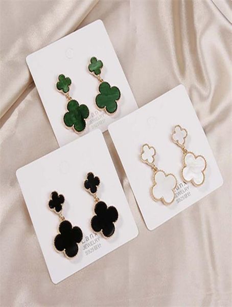 

european and american fashion elegant atmosphere fourleaf clover dangle chandelier ab6139325588, Silver
