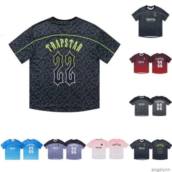 

t mens shirt trapstar football jersey summer casual loose short sleeve hip hop high streetwear stree fashion ignz, White;black