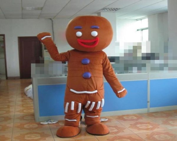 

halloween gingerbread man mascot costume cartoon theme character carnival festival fancy dress christmas adults size 5957090, Red;yellow