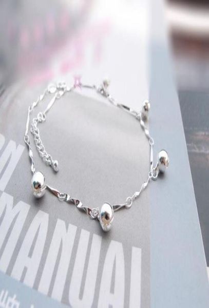 

whole925 sterling silver anklets lovely bell pendant sterling silver party jewelry foot accessories whole3224534, Red;blue