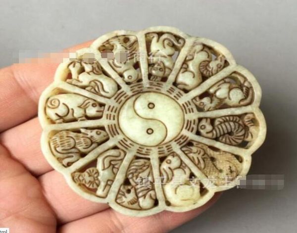 

jade miscellaneous pure natural antique old jade xinjiang snowflake jade old twelve zodiac antiques antique gossip brand4822721, Silver