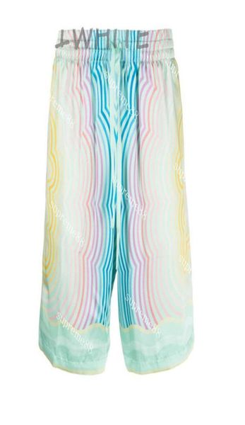 

7-color gradient summer printed hawaiian silk shorts mens and womens beach pants sets3694661, White;black